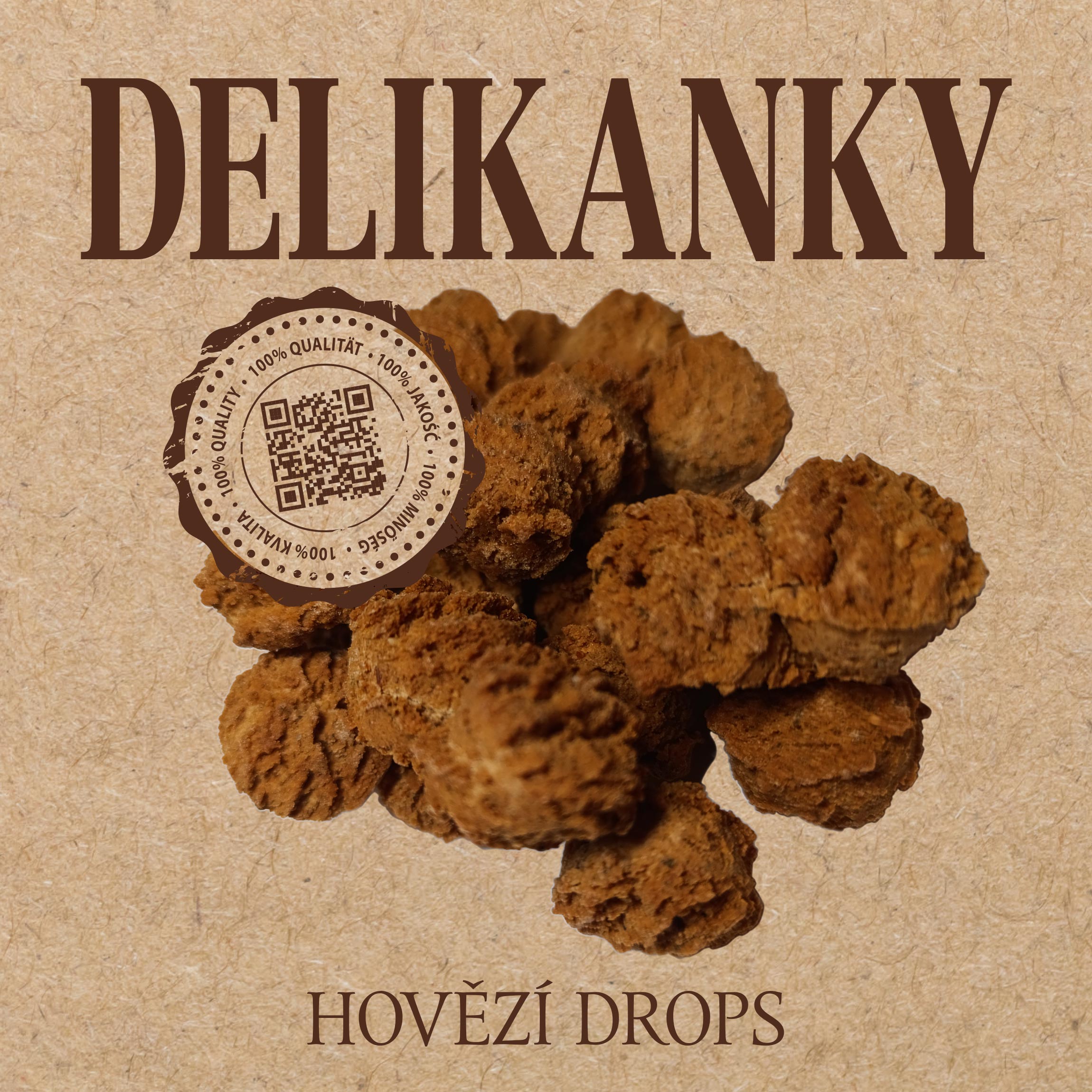 DELIKANKY Hovězí drops  250g DELIKANKY Hovězí drops  250g